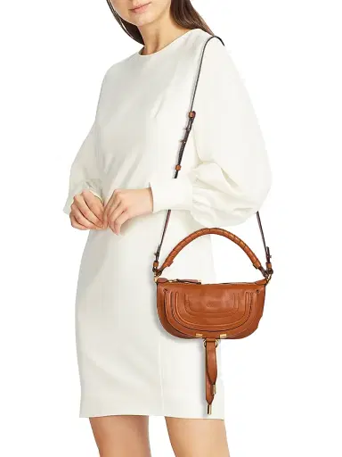 Chloé Women's Mini Marcie Leather Shoulder Bag - Clay Brown | Thumbnail 3 Chloé Women's Mini Marcie Leather Shoulder Bag - Clay Brown | Thumbnail 3