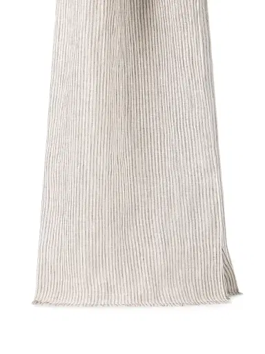 Brunello Cucinelli Women's Sparkling Striped Linen Scarf - Panama | Thumbnail 3 Brunello Cucinelli Women's Sparkling Striped Linen Scarf - Panama | Thumbnail 3