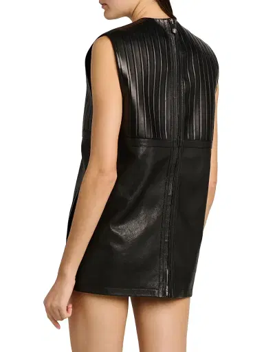 Versace Women's Ribbed Leather Minidress | Thumbnail 5 Versace Women's Ribbed Leather Minidress | Thumbnail 5