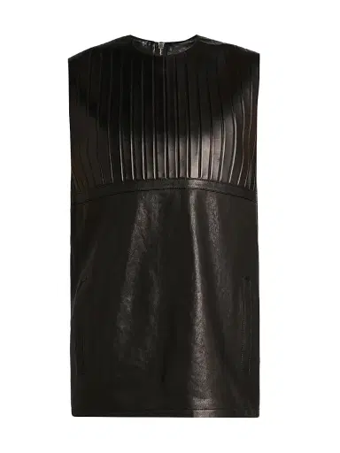 Versace Women's Ribbed Leather Minidress | Thumbnail 1 Versace Women's Ribbed Leather Minidress | Thumbnail 1