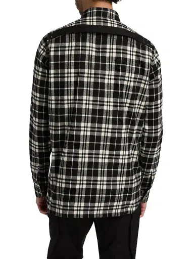 Rick Owens Men's Plaid Cotton Overshirt - Black Plaid - Size 36 | Thumbnail 5 Rick Owens Men's Plaid Cotton Overshirt - Black Plaid - Size 36 | Thumbnail 5