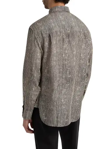 Emporio Armani Men's Irregular Stripe Sport Shirt - Fancy Irregular Line | Thumbnail 5 Emporio Armani Men's Irregular Stripe Sport Shirt - Fancy Irregular Line | Thumbnail 5