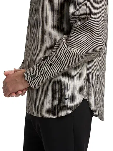 Emporio Armani Men's Irregular Stripe Sport Shirt - Fancy Irregular Line | Thumbnail 6 Emporio Armani Men's Irregular Stripe Sport Shirt - Fancy Irregular Line | Thumbnail 6