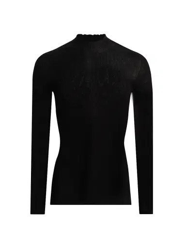 Rick Owens Men's Rib-Knit Wool Sweater - Black - Size XXL | Thumbnail 1 Rick Owens Men's Rib-Knit Wool Sweater - Black - Size XXL | Thumbnail 1
