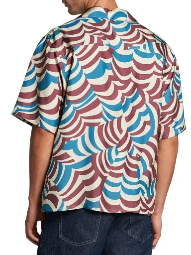 Marni Men's Yoyo Printed Twill Bowling Shirt - Tobacco | Thumbnail 5 Marni Men's Yoyo Printed Twill Bowling Shirt - Tobacco | Thumbnail 5