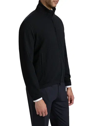Emporio Armani Men's Textured Jersey Track Jacket | Thumbnail 4 Emporio Armani Men's Textured Jersey Track Jacket | Thumbnail 4