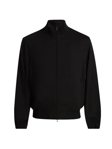 Emporio Armani Men's Horizontal Texture Full-Zip Jacket - Black Beauty | Thumbnail 1 Emporio Armani Men's Horizontal Texture Full-Zip Jacket - Black Beauty | Thumbnail 1