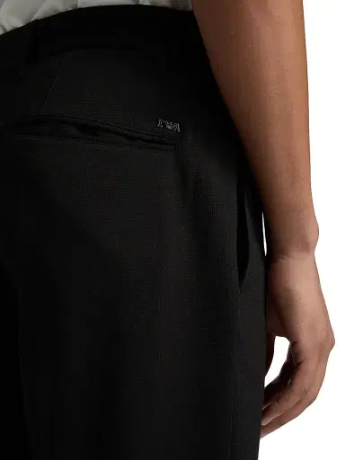 Emporio Armani Men's Horizontal Texture Trousers - Black Beauty | Thumbnail 6 Emporio Armani Men's Horizontal Texture Trousers - Black Beauty | Thumbnail 6