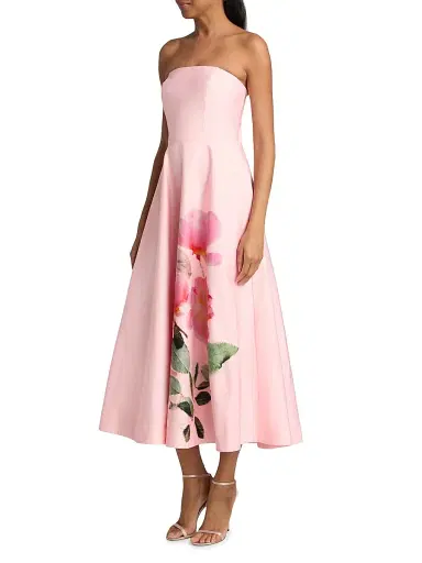 As It May Women's Flora Strapless Woven Midi-Dress - Blushing Rosettes | Thumbnail 4 As It May Women's Flora Strapless Woven Midi-Dress - Blushing Rosettes | Thumbnail 4