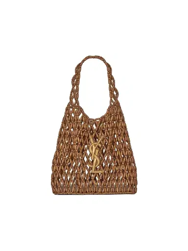 Saint Laurent Women's Icare Medium Totes in Wood Beads - Light Wood And Brick | Thumbnail 3 Saint Laurent Women's Icare Medium Totes in Wood Beads - Light Wood And Brick | Thumbnail 3