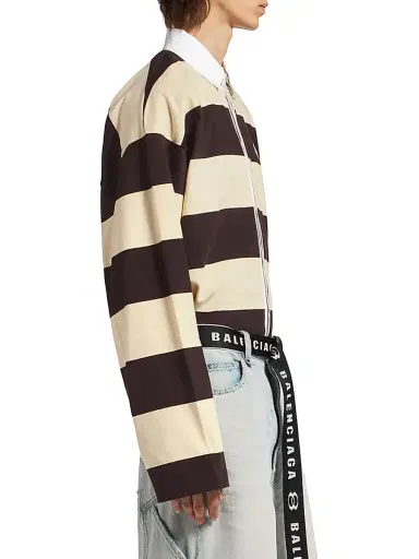 Balenciaga Men's Polo Shirt - Dark Brown Beige - Size Small | Thumbnail 4 Balenciaga Men's Polo Shirt - Dark Brown Beige - Size Small | Thumbnail 4