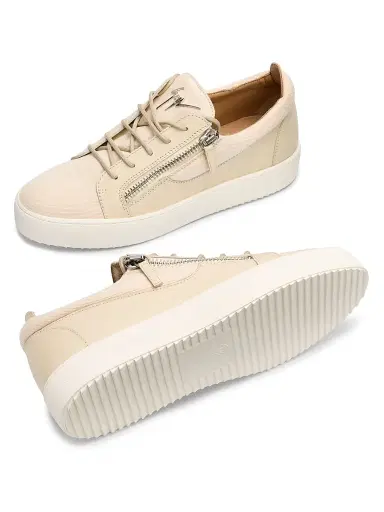 Giuseppe Zanotti Men's Double-Zip Low-Top Sneakers - Yogurt | Thumbnail 6 Giuseppe Zanotti Men's Double-Zip Low-Top Sneakers - Yogurt | Thumbnail 6