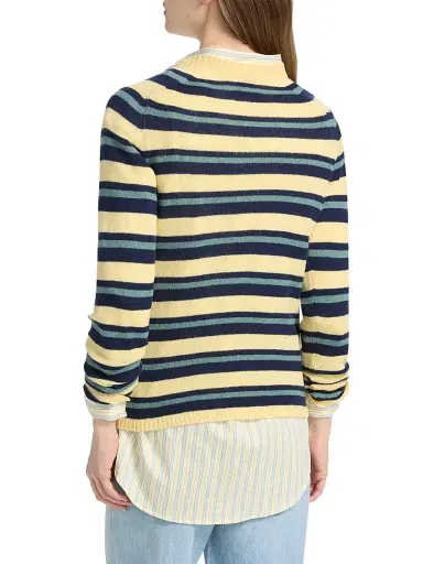 The Elder Statesman Women's Laurel Striped Cashmere Sweater - Cypress Stripe | Thumbnail 5 The Elder Statesman Women's Laurel Striped Cashmere Sweater - Cypress Stripe | Thumbnail 5