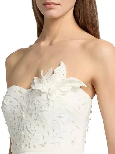 BADGLEY MISCHKA Women's Butterfly Cut-Out Embellished Strapless Scuba Cocktail Dress | Thumbnail 6 BADGLEY MISCHKA Women's Butterfly Cut-Out Embellished Strapless Scuba Cocktail Dress | Thumbnail 6