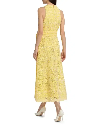 BADGLEY MISCHKA Women's Eyelet Lace Belted Midi-Dress | Thumbnail 5 BADGLEY MISCHKA Women's Eyelet Lace Belted Midi-Dress | Thumbnail 5
