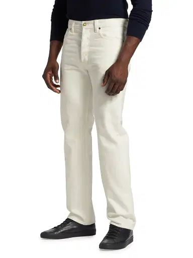 Nili Lotan Men's Billie Straight-Fit Jeans - Cream | Thumbnail 4 Nili Lotan Men's Billie Straight-Fit Jeans - Cream | Thumbnail 4
