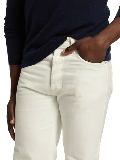 Nili Lotan Men's Billie Straight-Fit Jeans - Cream | Thumbnail 6 Nili Lotan Men's Billie Straight-Fit Jeans - Cream | Thumbnail 6