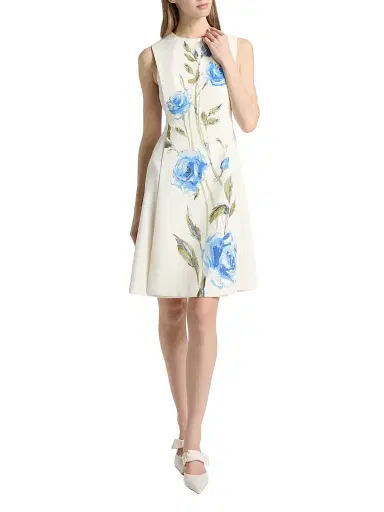 Teri Jon by Rickie Freeman Women's Crepe Flower Print Minidress - Multi | Thumbnail 2 Teri Jon by Rickie Freeman Women's Crepe Flower Print Minidress - Multi | Thumbnail 2