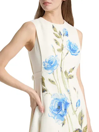 Teri Jon by Rickie Freeman Women's Crepe Flower Print Minidress - Multi | Thumbnail 6 Teri Jon by Rickie Freeman Women's Crepe Flower Print Minidress - Multi | Thumbnail 6