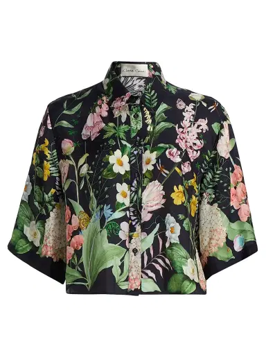 Cara Cara Women's Calvia Floral Boxy Shirt - Bloomsfield Navy | Thumbnail 1 Cara Cara Women's Calvia Floral Boxy Shirt - Bloomsfield Navy | Thumbnail 1