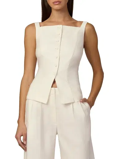 Joe's Jeans Women's The Frankie Linen-Blend Vest | Thumbnail 1 Joe's Jeans Women's The Frankie Linen-Blend Vest | Thumbnail 1