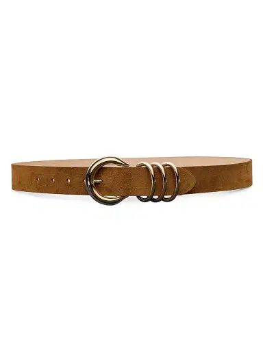 L'Agence Women's Two-Tone Buckle Suede Belt | Thumbnail 1 L'Agence Women's Two-Tone Buckle Suede Belt | Thumbnail 1