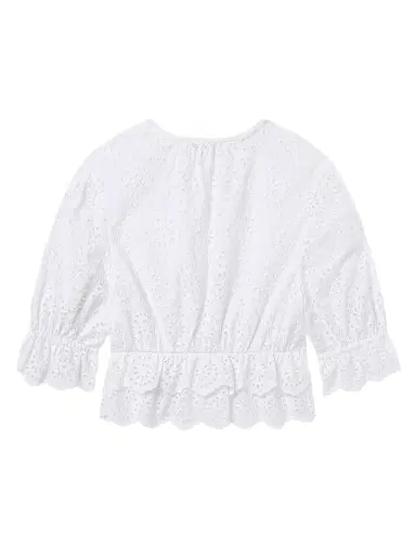Frame Women's The Solstice Eyelet Blouse - White - Size Large | Thumbnail 3 Frame Women's The Solstice Eyelet Blouse - White - Size Large | Thumbnail 3