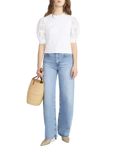 Frame Women's The Solstice Eyelet T-Shirt - White - Size Large | Thumbnail 2 Frame Women's The Solstice Eyelet T-Shirt - White - Size Large | Thumbnail 2