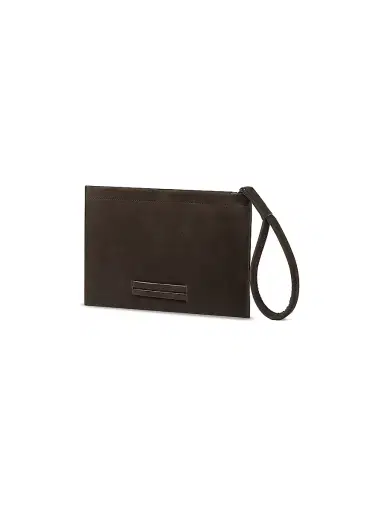 ZEGNA Men's Secondskin Leather Mini Pouch - Dark Brown | Thumbnail 2 ZEGNA Men's Secondskin Leather Mini Pouch - Dark Brown | Thumbnail 2