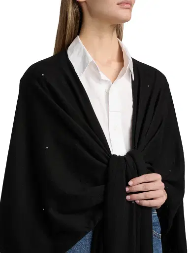 Carolyn Rowan Collection Women's Sequin Cashmere-Silk Ruana - Black | Thumbnail 6 Carolyn Rowan Collection Women's Sequin Cashmere-Silk Ruana - Black | Thumbnail 6