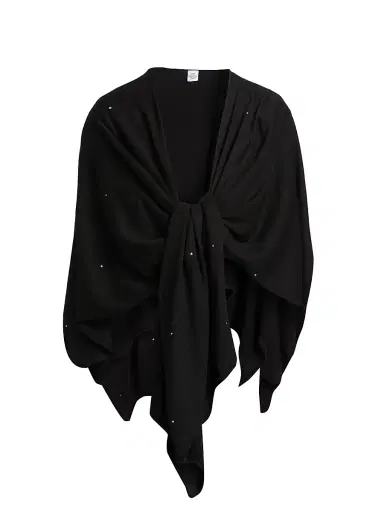 Carolyn Rowan Collection Women's Sequin Cashmere-Silk Ruana - Black | Thumbnail 1 Carolyn Rowan Collection Women's Sequin Cashmere-Silk Ruana - Black | Thumbnail 1