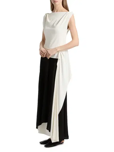 Proenza Schouler Women's Daliah Two-Tone Satin Cocktail Dress - Ecru Black - Size 12 | Thumbnail 2 Proenza Schouler Women's Daliah Two-Tone Satin Cocktail Dress - Ecru Black - Size 12 | Thumbnail 2