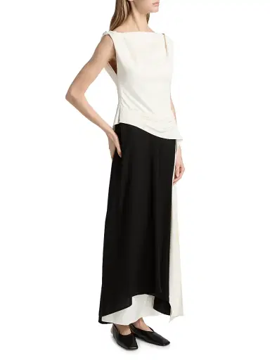 Proenza Schouler Women's Daliah Two-Tone Satin Cocktail Dress - Ecru Black - Size 12 | Thumbnail 3 Proenza Schouler Women's Daliah Two-Tone Satin Cocktail Dress - Ecru Black - Size 12 | Thumbnail 3