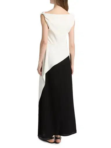 Proenza Schouler Women's Daliah Two-Tone Satin Cocktail Dress - Ecru Black - Size 12 | Thumbnail 5 Proenza Schouler Women's Daliah Two-Tone Satin Cocktail Dress - Ecru Black - Size 12 | Thumbnail 5