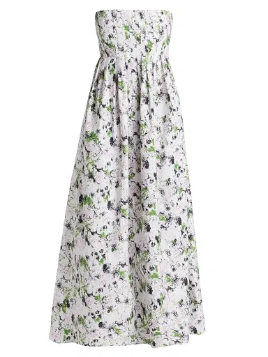 Proenza Schouler White Label Women's Virella Floral Cotton Strapless Maxi Dress | Thumbnail 1 Proenza Schouler White Label Women's Virella Floral Cotton Strapless Maxi Dress | Thumbnail 1