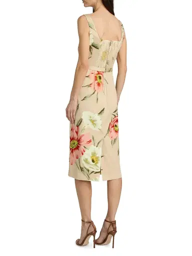 Ungaro Women's Cyra Floral Stretch-Cotton Sheath Midi-Dress - Natural Multi - Size 8 | Thumbnail 5 Ungaro Women's Cyra Floral Stretch-Cotton Sheath Midi-Dress - Natural Multi - Size 8 | Thumbnail 5