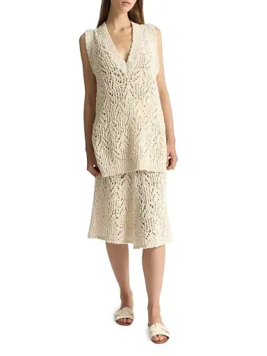 Malo Women's Oversized Cotton Flammé Sweater Vest | Thumbnail 2 Malo Women's Oversized Cotton Flammé Sweater Vest | Thumbnail 2