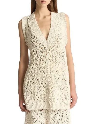 Malo Women's Oversized Cotton Flammé Sweater Vest | Thumbnail 4 Malo Women's Oversized Cotton Flammé Sweater Vest | Thumbnail 4