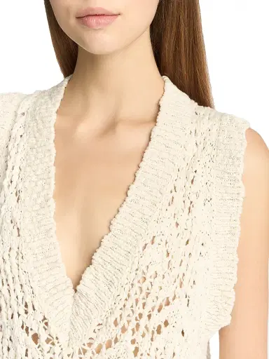 Malo Women's Oversized Cotton Flammé Sweater Vest | Thumbnail 7 Malo Women's Oversized Cotton Flammé Sweater Vest | Thumbnail 7