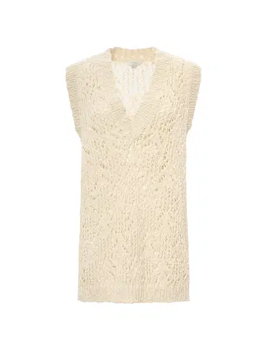 Malo Women's Oversized Cotton Flammé Sweater Vest | Thumbnail 1 Malo Women's Oversized Cotton Flammé Sweater Vest | Thumbnail 1