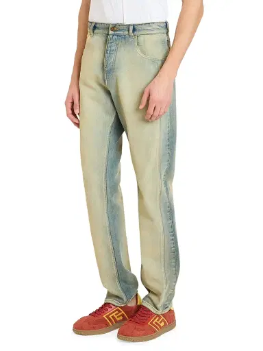 Balmain Men's Regular Fit Straight-Leg Jeans - Blue Jean | Thumbnail 4 Balmain Men's Regular Fit Straight-Leg Jeans - Blue Jean | Thumbnail 4