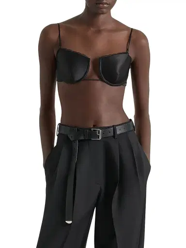 Givenchy Women's Cutaway Bra in Satin and Lace Top - Black | Thumbnail 2 Givenchy Women's Cutaway Bra in Satin and Lace Top - Black | Thumbnail 2
