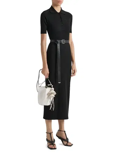 Givenchy Women's Midi Polo Dress in Second Skin Effect Knit - Black - Size Medium | Thumbnail 2 Givenchy Women's Midi Polo Dress in Second Skin Effect Knit - Black - Size Medium | Thumbnail 2