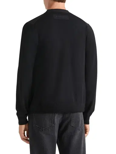 Givenchy Men's Cardigan in Cotton Knit with Paris Jacquard - Black | Thumbnail 3 Givenchy Men's Cardigan in Cotton Knit with Paris Jacquard - Black | Thumbnail 3