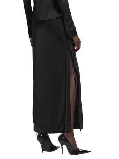 Balenciaga Women's Lace-Up Maxi Skirt - Black | Thumbnail 3 Balenciaga Women's Lace-Up Maxi Skirt - Black | Thumbnail 3