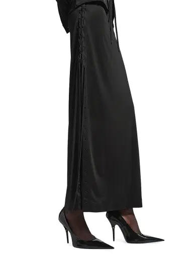 Balenciaga Women's Lace-Up Maxi Skirt - Black | Thumbnail 5 Balenciaga Women's Lace-Up Maxi Skirt - Black | Thumbnail 5