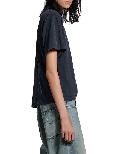 Balenciaga Women's Washed Crayon Political Medium Fit T-Shirt - Faded Black | Thumbnail 3 Balenciaga Women's Washed Crayon Political Medium Fit T-Shirt - Faded Black | Thumbnail 3