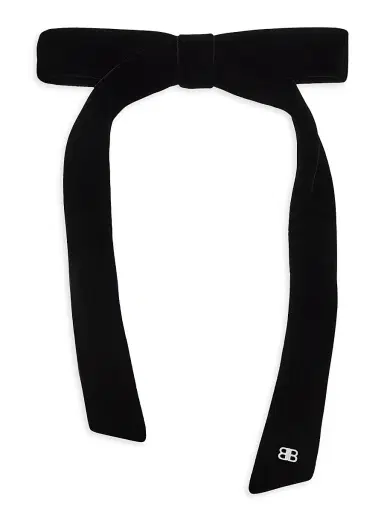 Balenciaga Women's Holli Thin Hair Bow - Black Shiny Silver | Thumbnail 1 Balenciaga Women's Holli Thin Hair Bow - Black Shiny Silver | Thumbnail 1