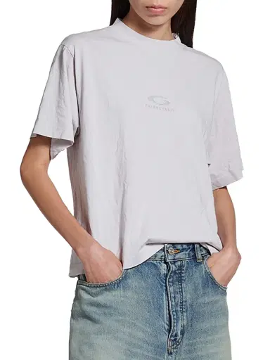 Balenciaga Women's Loop Sports Icon Medium Fit T-Shirt - Dirty White | Thumbnail 2 Balenciaga Women's Loop Sports Icon Medium Fit T-Shirt - Dirty White | Thumbnail 2