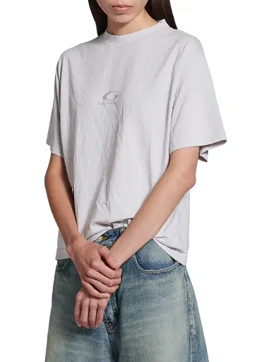Balenciaga Women's Loop Sports Icon Medium Fit T-Shirt - Dirty White | Thumbnail 3 Balenciaga Women's Loop Sports Icon Medium Fit T-Shirt - Dirty White | Thumbnail 3